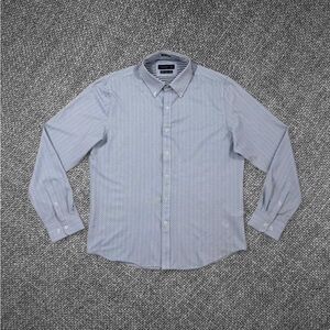 Light Blue Geometric Button Up Shirt